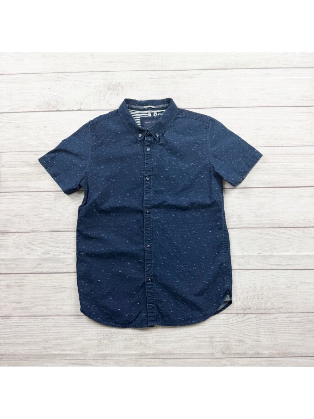 Cactus Boys Short Sleeve Button Up Shirt Blue Lightweight Casual 11-12